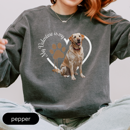 Valentine Yellow Lab Sweatshirt, Yellow Lab Mom, Valentine Heart Dog, Valentine Dog Comfort Colors Sweatshirt, Gift For Dog Lover