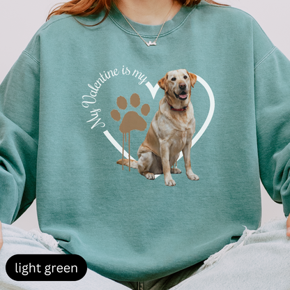 Valentine Yellow Lab Sweatshirt, Yellow Lab Mom, Valentine Heart Dog, Valentine Dog Comfort Colors Sweatshirt, Gift For Dog Lover