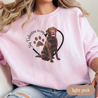 Load image into Gallery viewer, Valentine Chocolate Lab Sweatshirt, Chocolate Lab Mom, Valentine Heart Dog, Valentine Dog Sweatshirt, Gift for Dog Lover
