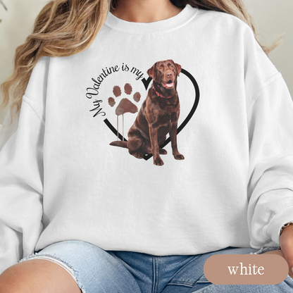 Valentine Chocolate Lab Sweatshirt, Chocolate Lab Mom, Valentine Heart Dog, Valentine Dog Sweatshirt, Gift for Dog Lover