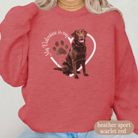 Load image into Gallery viewer, Valentine Chocolate Lab Sweatshirt, Chocolate Lab Mom, Valentine Heart Dog, Valentine Dog Sweatshirt, Gift for Dog Lover

