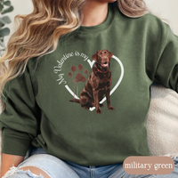 Load image into Gallery viewer, Valentine Chocolate Lab Sweatshirt, Chocolate Lab Mom, Valentine Heart Dog, Valentine Dog Sweatshirt, Gift for Dog Lover
