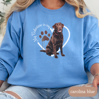 Load image into Gallery viewer, Valentine Chocolate Lab Sweatshirt, Chocolate Lab Mom, Valentine Heart Dog, Valentine Dog Sweatshirt, Gift for Dog Lover
