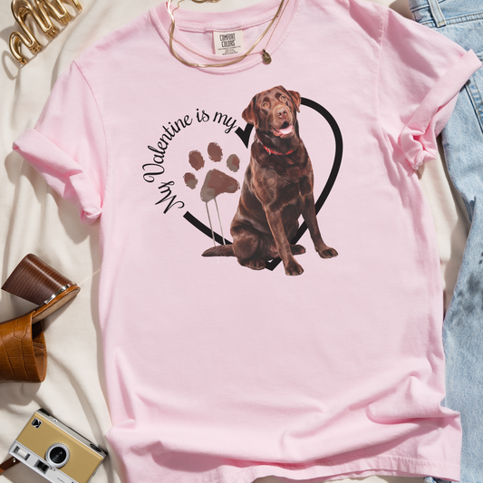 Valentine Chocolate Lab Shirt, Chocolate Lab Mom, Valentine Heart Dog, Valentine Dog Shirt, Gift for Dog Lover, Gift for Lab Lover