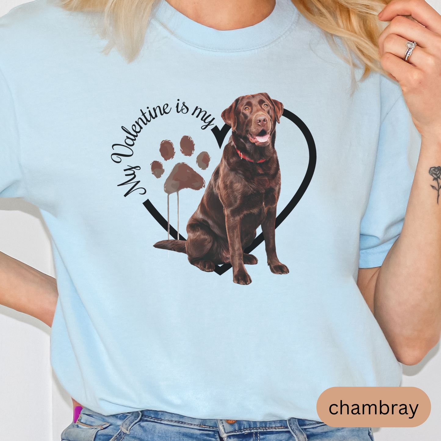 Valentine Chocolate Lab Shirt, Chocolate Lab Mom, Valentine Heart Dog, Valentine Dog Shirt, Gift for Dog Lover, Gift for Lab Lover