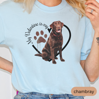 Load image into Gallery viewer, Valentine Chocolate Lab Shirt, Chocolate Lab Mom, Valentine Heart Dog, Valentine Dog Shirt, Gift for Dog Lover, Gift for Lab Lover
