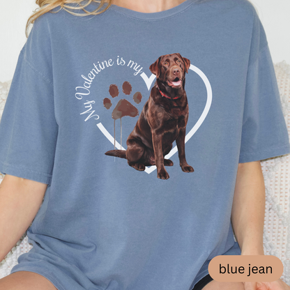 Valentine Chocolate Lab Shirt, Chocolate Lab Mom, Valentine Heart Dog, Valentine Dog Shirt, Gift for Dog Lover, Gift for Lab Lover