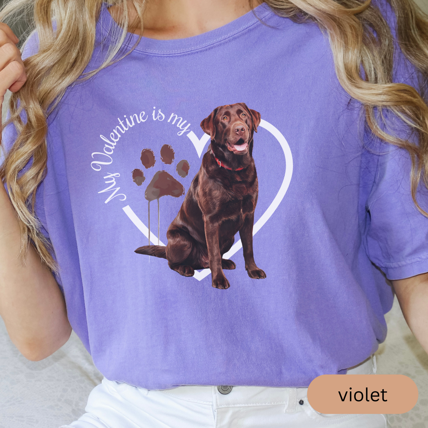 Valentine Chocolate Lab Shirt, Chocolate Lab Mom, Valentine Heart Dog, Valentine Dog Shirt, Gift for Dog Lover, Gift for Lab Lover