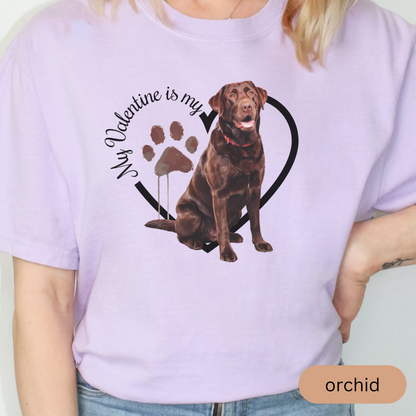 Valentine Chocolate Lab Shirt, Chocolate Lab Mom, Valentine Heart Dog, Valentine Dog Shirt, Gift for Dog Lover, Gift for Lab Lover