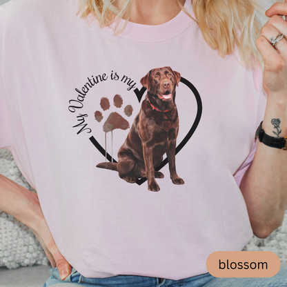 Valentine Chocolate Lab Shirt, Chocolate Lab Mom, Valentine Heart Dog, Valentine Dog Shirt, Gift for Dog Lover, Gift for Lab Lover
