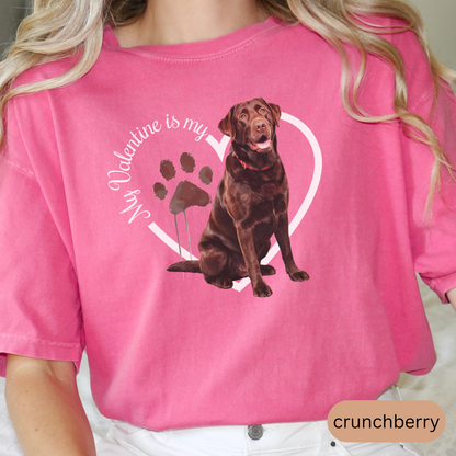 Valentine Chocolate Lab Shirt, Chocolate Lab Mom, Valentine Heart Dog, Valentine Dog Shirt, Gift for Dog Lover, Gift for Lab Lover