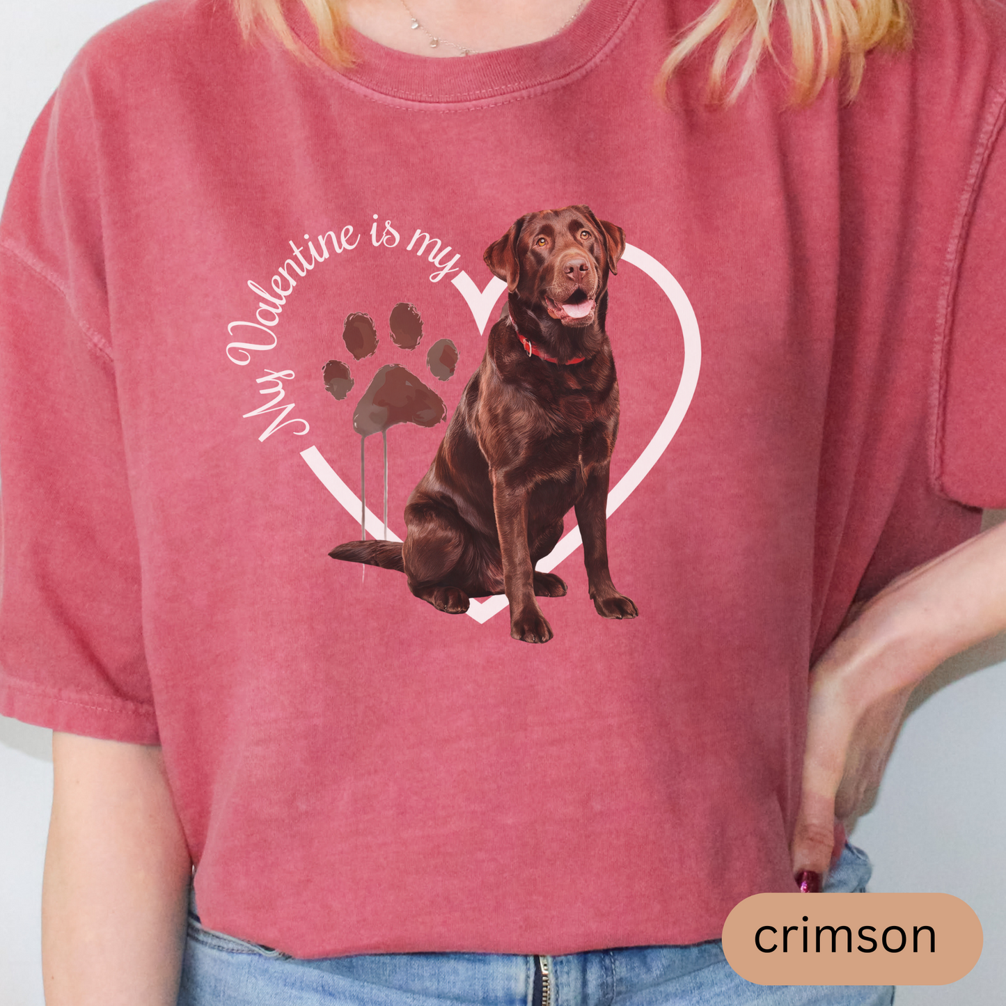 Valentine Chocolate Lab Shirt, Chocolate Lab Mom, Valentine Heart Dog, Valentine Dog Shirt, Gift for Dog Lover, Gift for Lab Lover