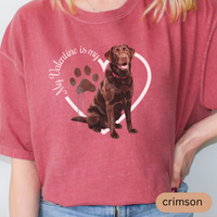 Load image into Gallery viewer, Valentine Chocolate Lab Shirt, Chocolate Lab Mom, Valentine Heart Dog, Valentine Dog Shirt, Gift for Dog Lover, Gift for Lab Lover
