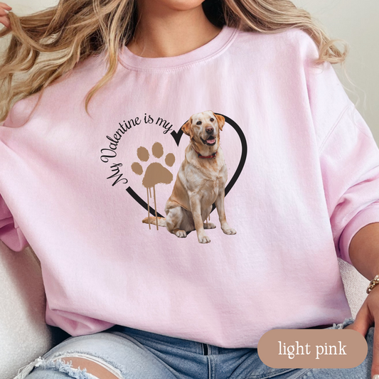 Valentine Yellow Lab Sweatshirt, Yellow Lab Mom, Valentine Heart Dog, Valentine Dog Sweatshirt, Gift For Dog Lover, Gift for Lab Lover