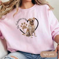 Load image into Gallery viewer, Valentine Yellow Lab Sweatshirt, Yellow Lab Mom, Valentine Heart Dog, Valentine Dog Sweatshirt, Gift For Dog Lover, Gift for Lab Lover
