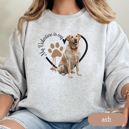 Valentine Yellow Lab Sweatshirt, Yellow Lab Mom, Valentine Heart Dog, Valentine Dog Sweatshirt, Gift For Dog Lover, Gift for Lab Lover