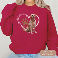 Load image into Gallery viewer, Valentine Yellow Lab Sweatshirt, Yellow Lab Mom, Valentine Heart Dog, Valentine Dog Sweatshirt, Gift For Dog Lover, Gift for Lab Lover
