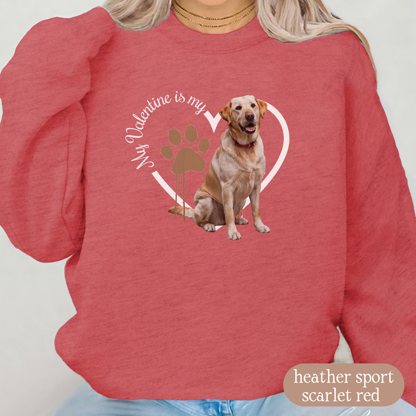 Valentine Yellow Lab Sweatshirt, Yellow Lab Mom, Valentine Heart Dog, Valentine Dog Sweatshirt, Gift For Dog Lover, Gift for Lab Lover