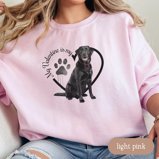 Valentine Black Lab Sweatshirt, Black Lab Mom, Valentine Heart Dog, Valentine Dog Sweatshirt, Gift For Dog Lover, Gift for Lab Lover