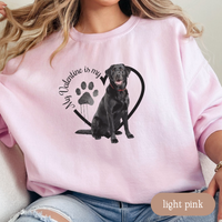 Load image into Gallery viewer, Valentine Black Lab Sweatshirt, Black Lab Mom, Valentine Heart Dog, Valentine Dog Sweatshirt, Gift For Dog Lover, Gift for Lab Lover
