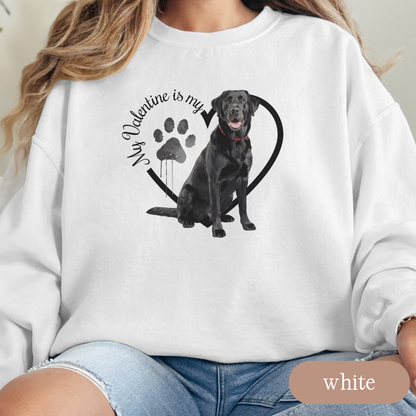Valentine Black Lab Sweatshirt, Black Lab Mom, Valentine Heart Dog, Valentine Dog Sweatshirt, Gift For Dog Lover, Gift for Lab Lover