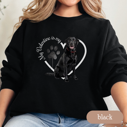Valentine Black Lab Sweatshirt, Black Lab Mom, Valentine Heart Dog, Valentine Dog Sweatshirt, Gift For Dog Lover, Gift for Lab Lover