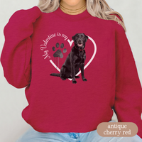 Load image into Gallery viewer, Valentine Black Lab Sweatshirt, Black Lab Mom, Valentine Heart Dog, Valentine Dog Sweatshirt, Gift For Dog Lover, Gift for Lab Lover

