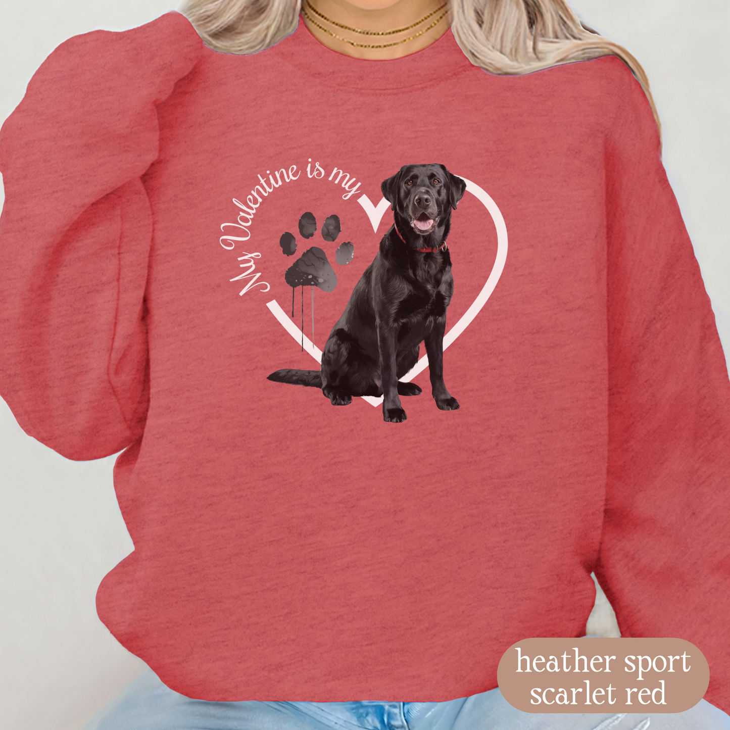 Valentine Black Lab Sweatshirt, Black Lab Mom, Valentine Heart Dog, Valentine Dog Sweatshirt, Gift For Dog Lover, Gift for Lab Lover