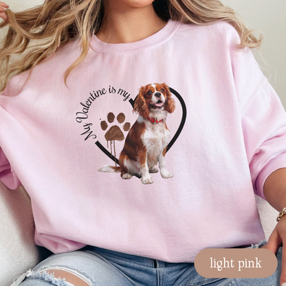 Valentine Cavalier King Charles Spaniel Sweatshirt, Cavalier Mom, Valentine Heart Dog, Valentine Dog Sweatshirt, Gift For Dog Lover