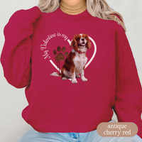 Load image into Gallery viewer, Valentine Cavalier King Charles Spaniel Sweatshirt, Cavalier Mom, Valentine Heart Dog, Valentine Dog Sweatshirt, Gift For Dog Lover
