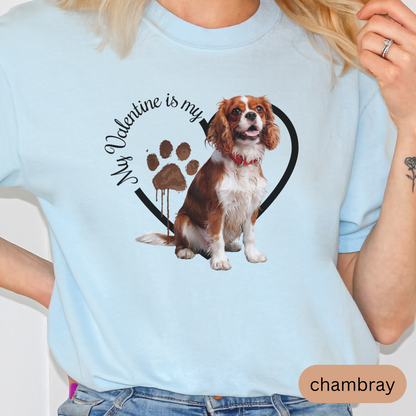 Valentine Cavalier King Charles Spaniel Shirt, Cavalier Mom, Cavalier Dad, Valentine Heart Dog, Valentine Dog Shirt, Gift for Dog Lover