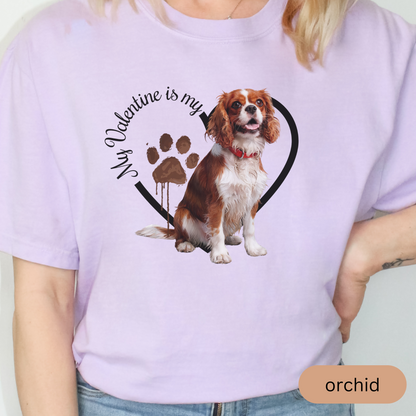 Valentine Cavalier King Charles Spaniel Shirt, Cavalier Mom, Cavalier Dad, Valentine Heart Dog, Valentine Dog Shirt, Gift for Dog Lover