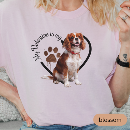 Valentine Cavalier King Charles Spaniel Shirt, Cavalier Mom, Cavalier Dad, Valentine Heart Dog, Valentine Dog Shirt, Gift for Dog Lover
