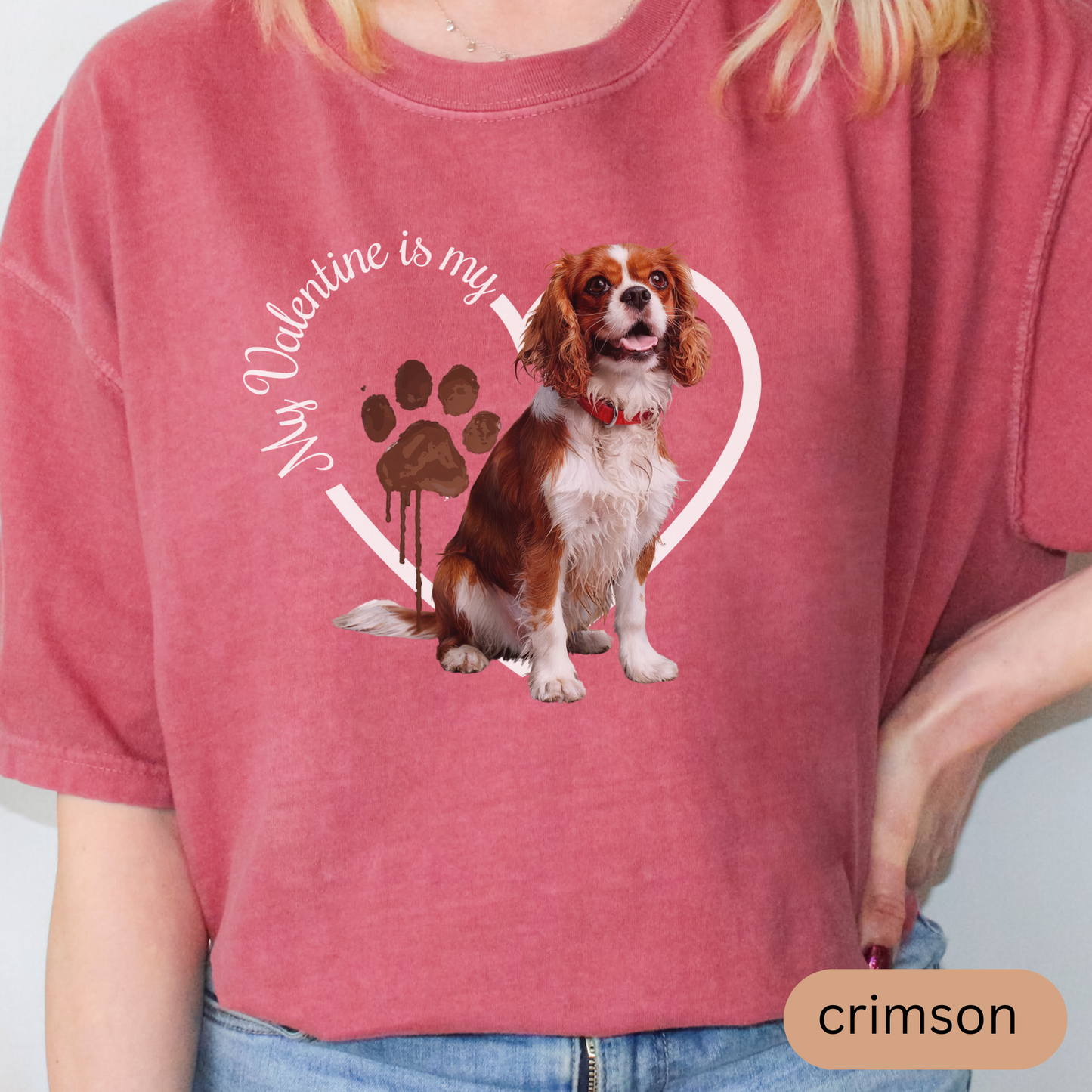 Valentine Cavalier King Charles Spaniel Shirt, Cavalier Mom, Cavalier Dad, Valentine Heart Dog, Valentine Dog Shirt, Gift for Dog Lover