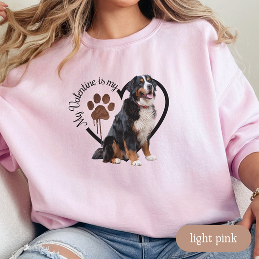 Valentine Bernese Mountain Dog Sweatshirt, Bernese Mountain Dog Mom, Valentine Heart Dog, Valentine Dog Sweatshirt, Gift for Dog Lover