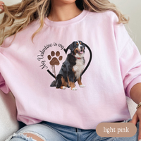 Load image into Gallery viewer, Valentine Bernese Mountain Dog Sweatshirt, Bernese Mountain Dog Mom, Valentine Heart Dog, Valentine Dog Sweatshirt, Gift for Dog Lover
