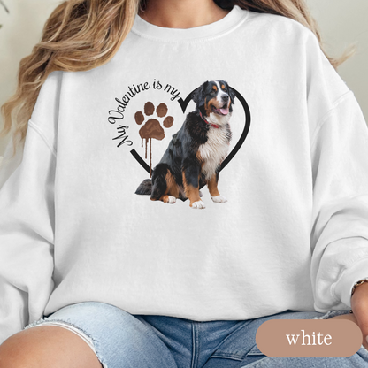 Valentine Bernese Mountain Dog Sweatshirt, Bernese Mountain Dog Mom, Valentine Heart Dog, Valentine Dog Sweatshirt, Gift for Dog Lover
