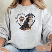 Load image into Gallery viewer, Valentine Bernese Mountain Dog Sweatshirt, Bernese Mountain Dog Mom, Valentine Heart Dog, Valentine Dog Sweatshirt, Gift for Dog Lover
