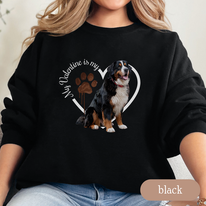 Valentine Bernese Mountain Dog Sweatshirt, Bernese Mountain Dog Mom, Valentine Heart Dog, Valentine Dog Sweatshirt, Gift for Dog Lover