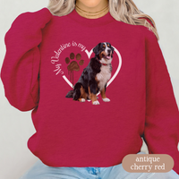Load image into Gallery viewer, Valentine Bernese Mountain Dog Sweatshirt, Bernese Mountain Dog Mom, Valentine Heart Dog, Valentine Dog Sweatshirt, Gift for Dog Lover
