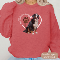 Load image into Gallery viewer, Valentine Bernese Mountain Dog Sweatshirt, Bernese Mountain Dog Mom, Valentine Heart Dog, Valentine Dog Sweatshirt, Gift for Dog Lover
