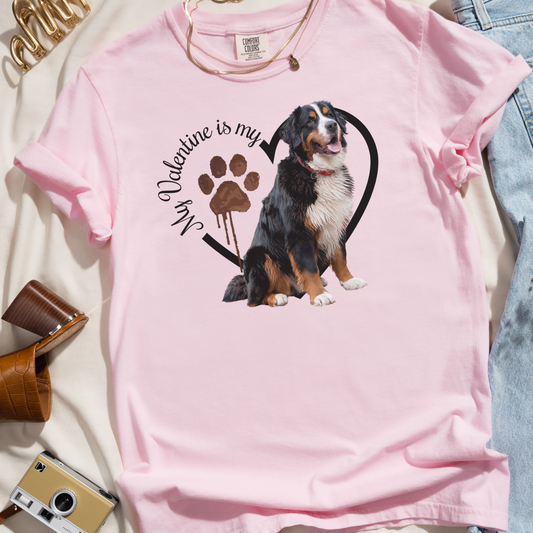 Valentine Bernese Mountain Dog Shirt, Bernese Mountain Dog Mom, Valentine Heart Dog, Valentine Dog Shirt, Gift for Dog Lover