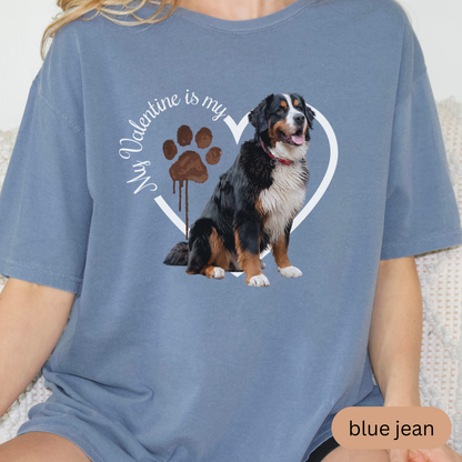 Valentine Bernese Mountain Dog Shirt, Bernese Mountain Dog Mom, Valentine Heart Dog, Valentine Dog Shirt, Gift for Dog Lover