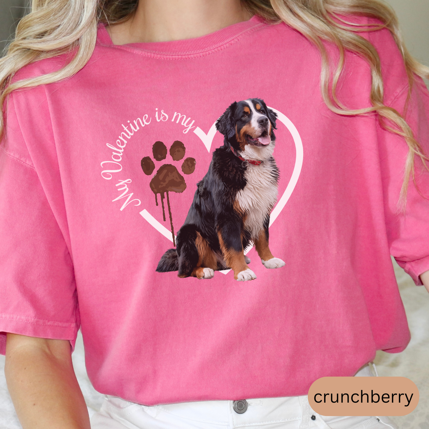 Valentine Bernese Mountain Dog Shirt, Bernese Mountain Dog Mom, Valentine Heart Dog, Valentine Dog Shirt, Gift for Dog Lover