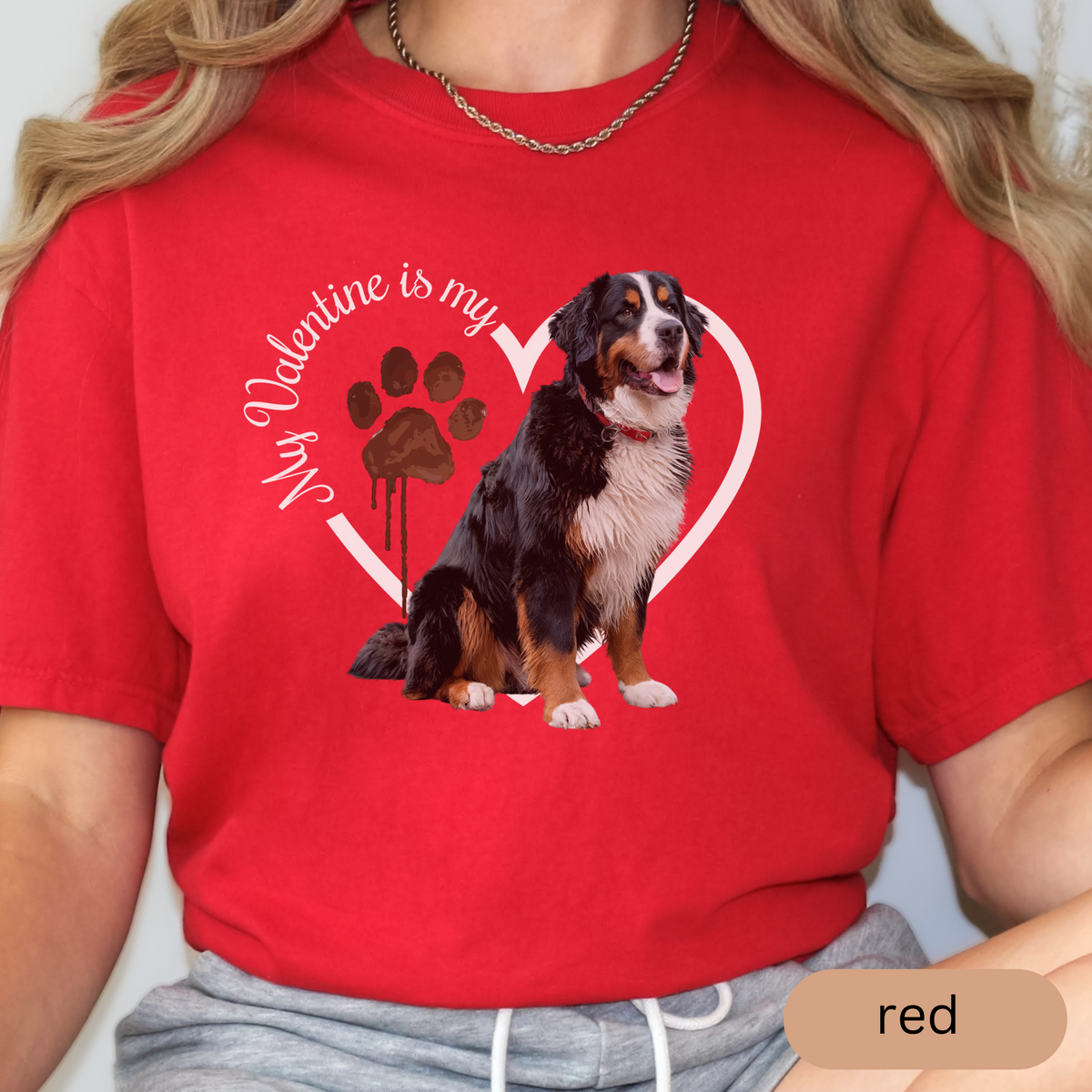 Valentine Bernese Mountain Dog Shirt, Bernese Mountain Dog Mom, Valentine Heart Dog, Valentine Dog Shirt, Gift for Dog Lover