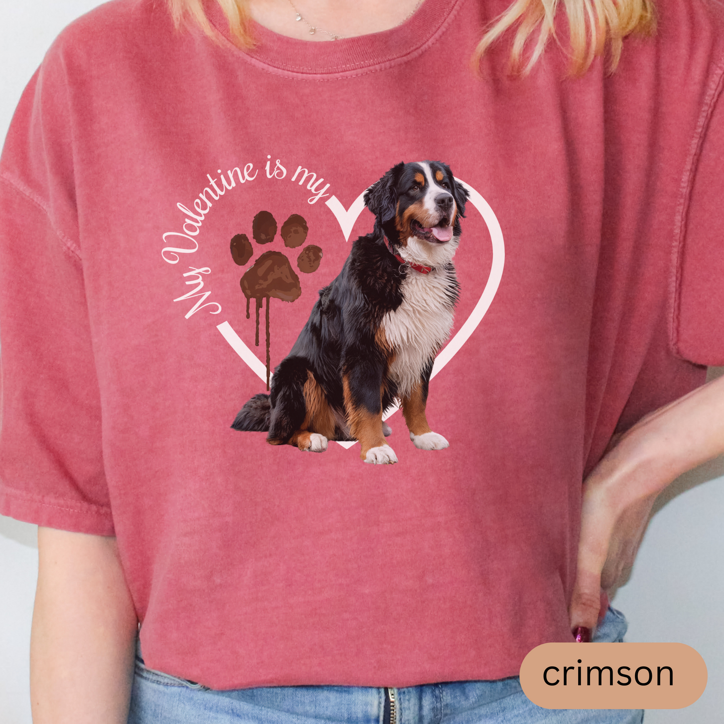 Valentine Bernese Mountain Dog Shirt, Bernese Mountain Dog Mom, Valentine Heart Dog, Valentine Dog Shirt, Gift for Dog Lover