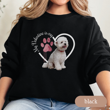 Valentine Bichon Frise Sweatshirt, Bichon Frise Mom, Valentine Heart Dog, Valentine Dog Sweatshirt, Gift for Dog Lover