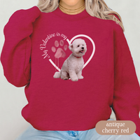 Load image into Gallery viewer, Valentine Bichon Frise Sweatshirt, Bichon Frise Mom, Valentine Heart Dog, Valentine Dog Sweatshirt, Gift for Dog Lover

