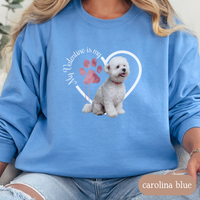 Load image into Gallery viewer, Valentine Bichon Frise Sweatshirt, Bichon Frise Mom, Valentine Heart Dog, Valentine Dog Sweatshirt, Gift for Dog Lover
