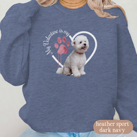 Load image into Gallery viewer, Valentine Bichon Frise Sweatshirt, Bichon Frise Mom, Valentine Heart Dog, Valentine Dog Sweatshirt, Gift for Dog Lover
